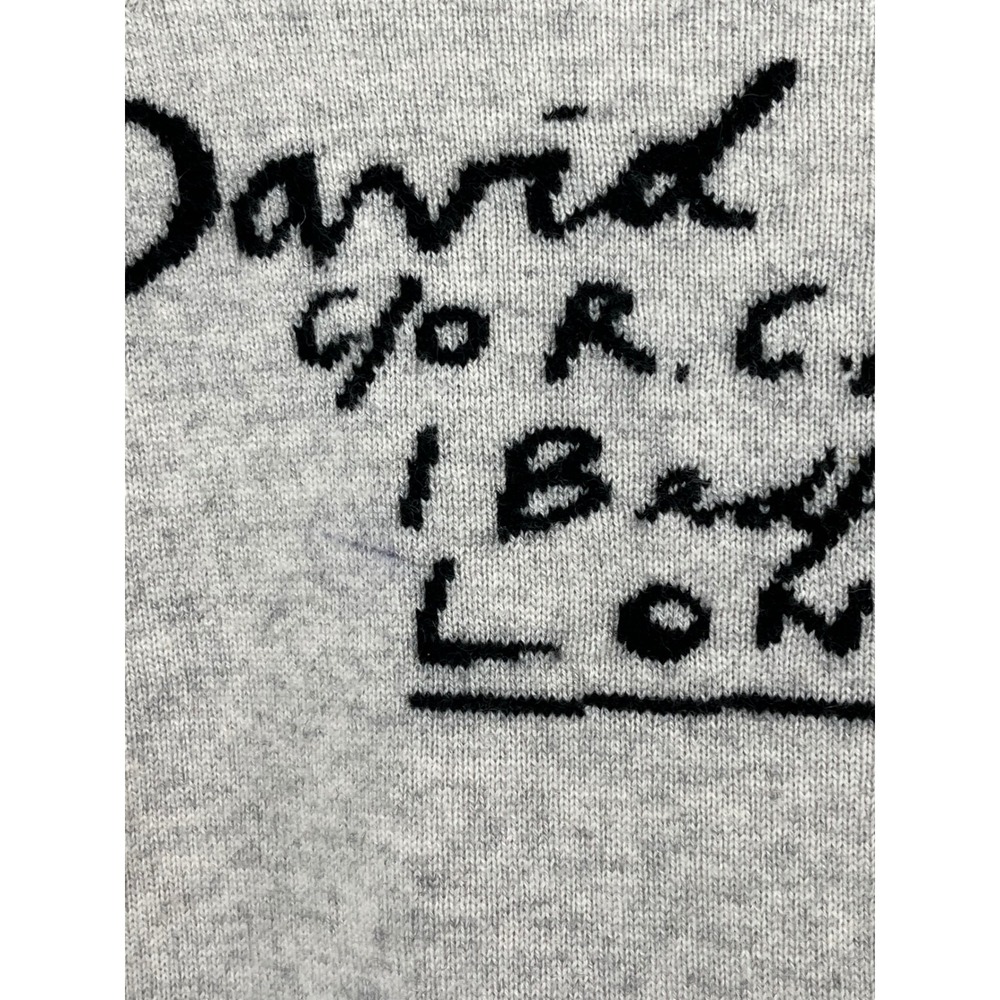 Replica Los Angeles David Bowie 100% Cashmere Sweater Grey Small Raglan Sleeve - Picture 8 of 8